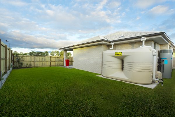 Backyard with water tank