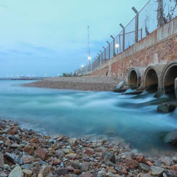 drainage pipes leading to the ocean